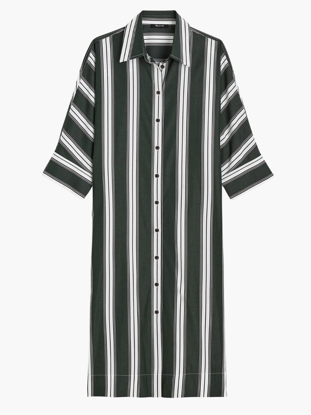 MADEWELL - women’s green and White Vertical Stripe dress